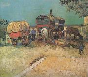 Vincent Van Gogh Encampment of Gypsies with Caravans (nn04) china oil painting artist